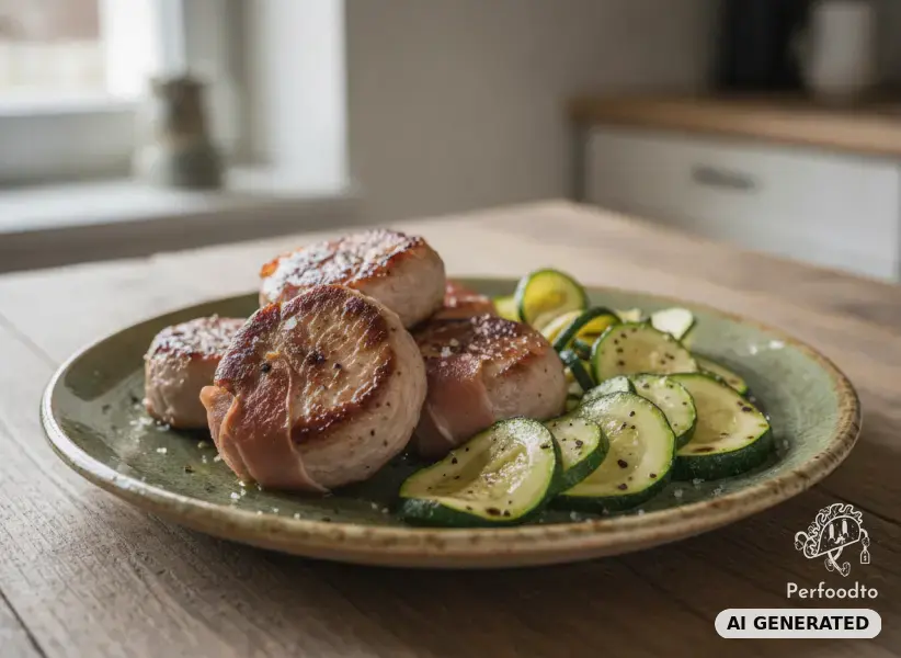 Schweinsmedaillons im Prosciuttomantel mit Zucchini
