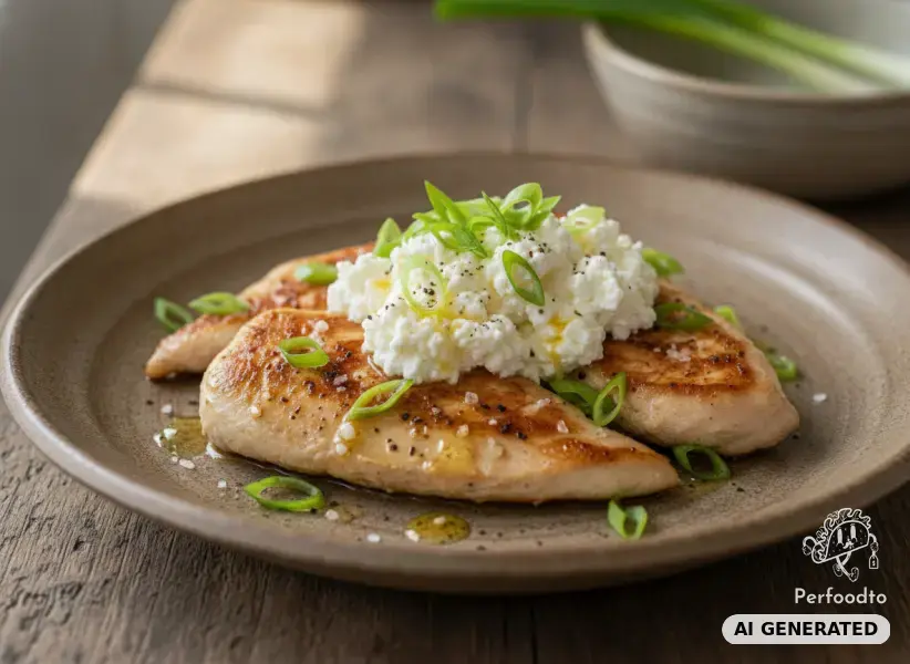 Hühnerfilet mit Ricotta und Jungzwiebeln