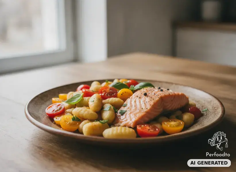 Bio Lachs mit Gnocchi und Tomaten