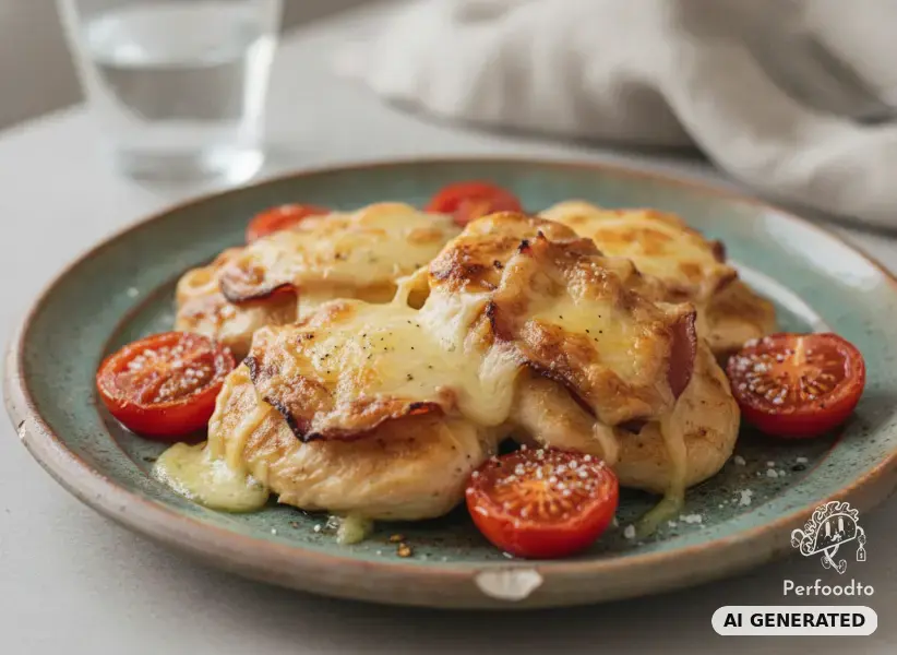 Überbackenes Hühnerfilet mit Schinken und Käse