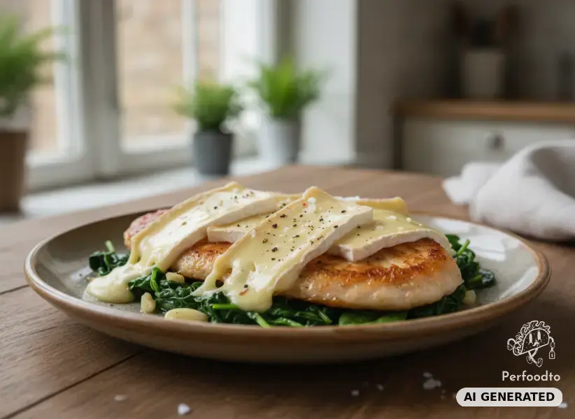 Hendl mit Spinat und Camembert