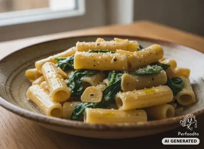 Pasta mit cremiger Käsesauce und Spinat