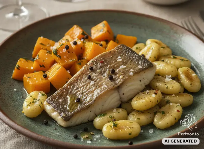Zander mit Kürbis und Gnocchi