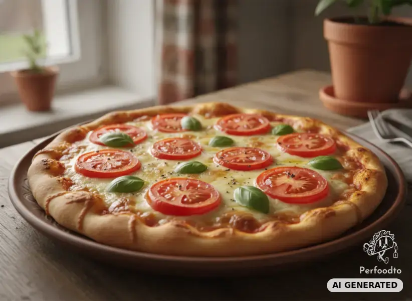 Vegetarische Käsepizza mit frischen Tomaten