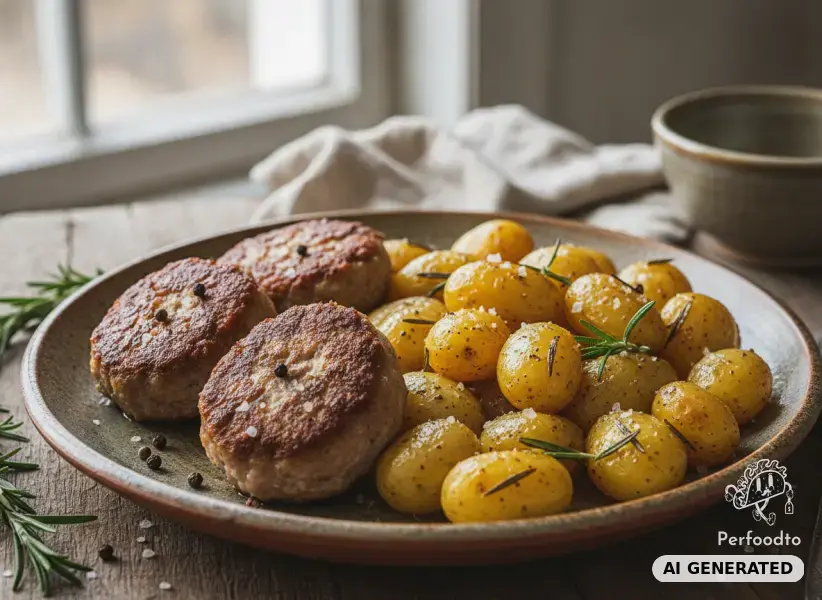 Faschierte Laibchen mit Rosmarinkartoffeln