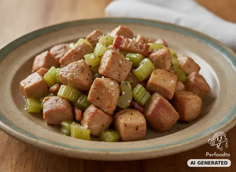 Putenpfanne mit Sellerie und Speck