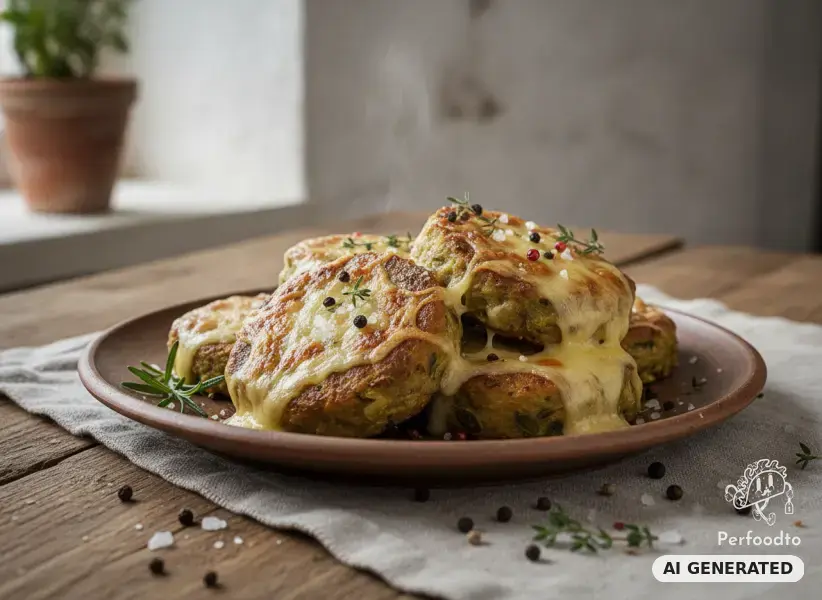 Überbackene Kürbiskernlaibchen mit Tilsiter