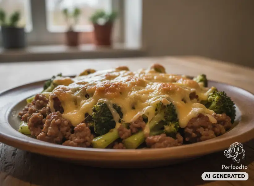 Faschierte Pfanne mit Brokkoli und Käse