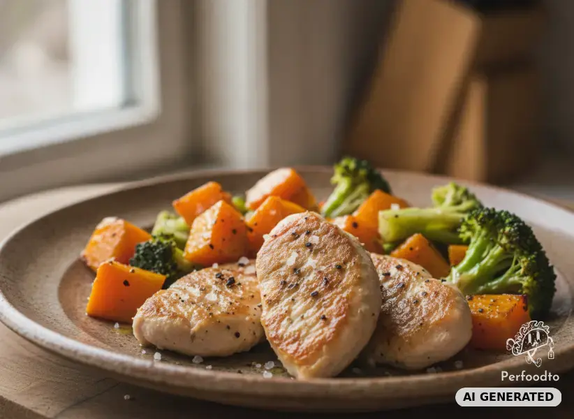 Bio Hendl mit Kürbis und Brokkoli
