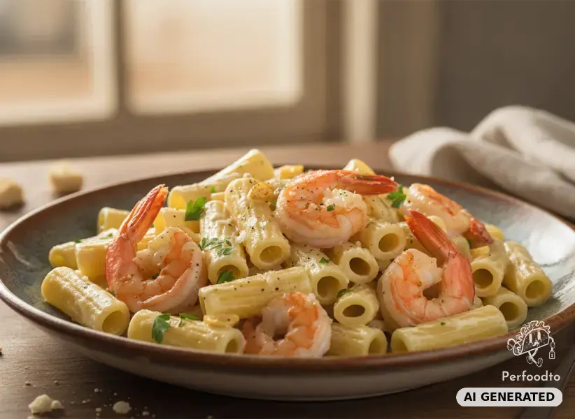 Pasta mit Garnelen und Oberssoße