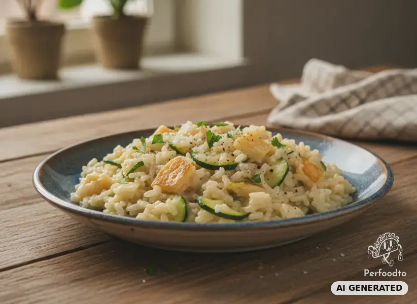 Risotto mit Zucchini und Scamorza