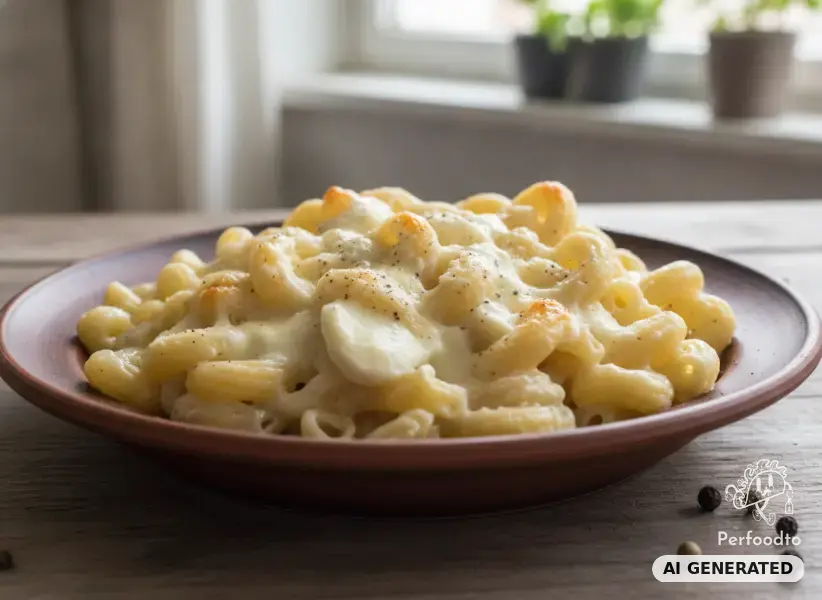 Hörnchen mit cremiger Käsesauce