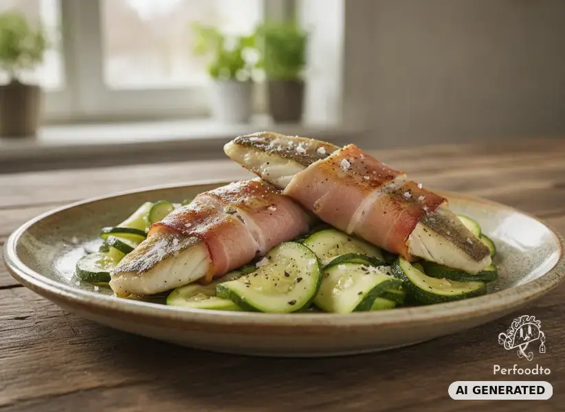 Zander im Schinkenmantel mit Zucchinigemüse