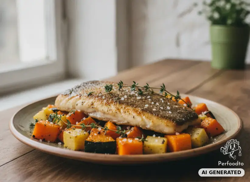 Edelwelsfilet mit Ofenkürbis